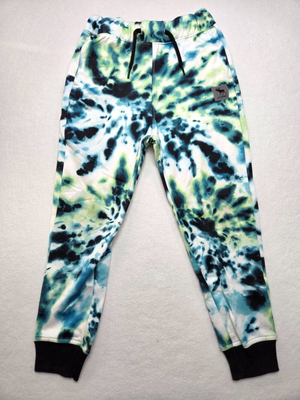 Abercrombie Kids Girls 7/8 Active Tie Dye Jogger Pants Blue Green Stretch